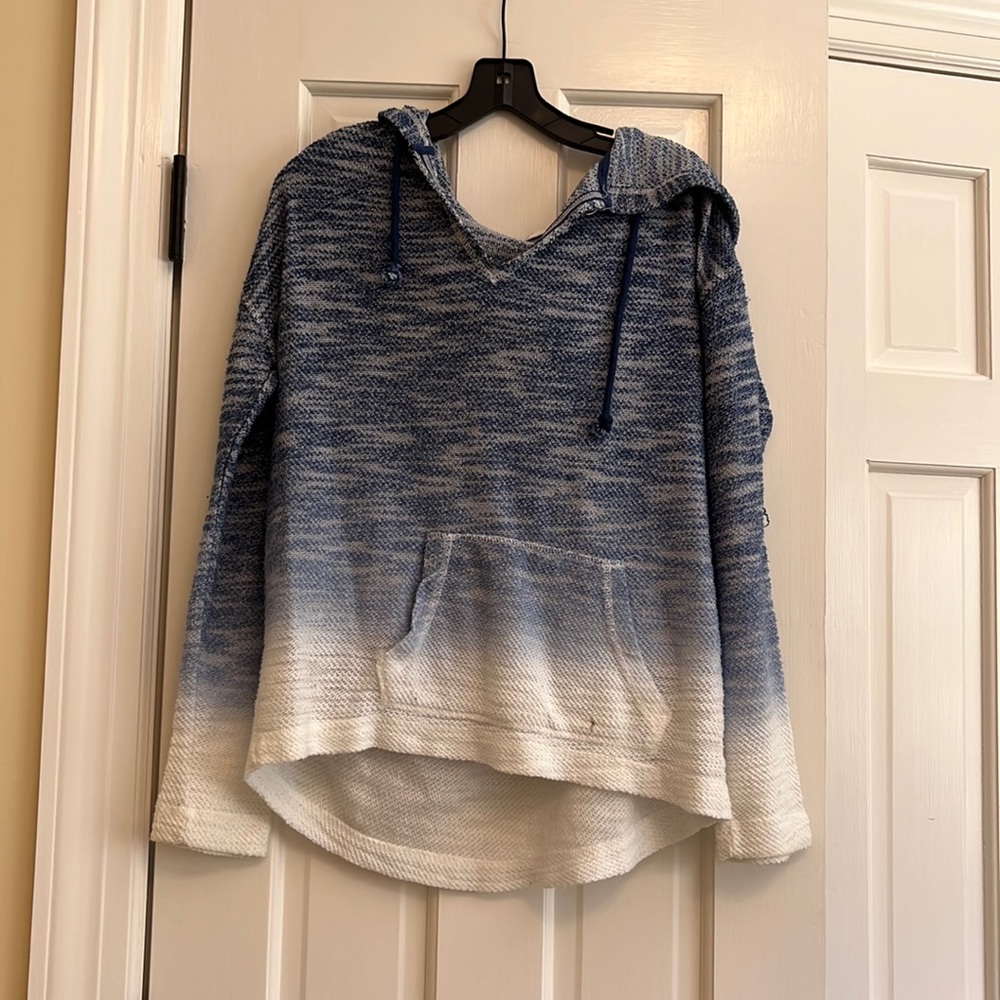 blue ombre beach hoodie in size S
